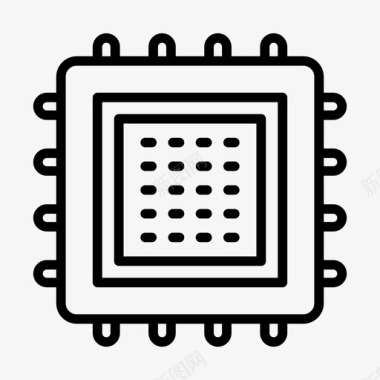 cpu芯片电子硬件图标