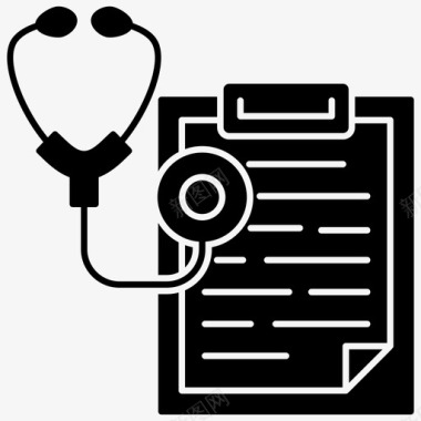 医疗报告处方健康报告医疗检查表图标