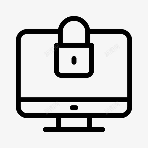 屏幕锁定显示专用svg_新图网 https://ixintu.com 屏幕 锁定 显示 专用 保护 internet 安全性 一行 字形