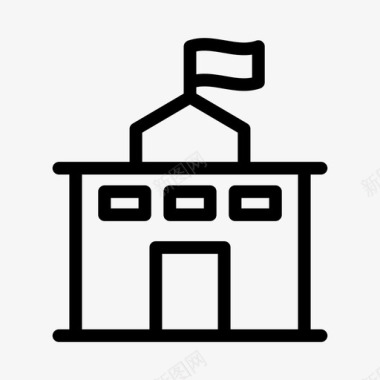 学院建筑物旗帜图标