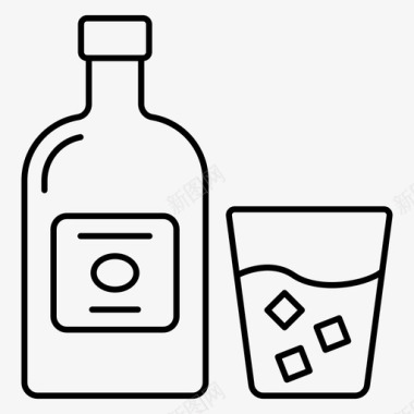 威士忌瓶酒精饮料图标