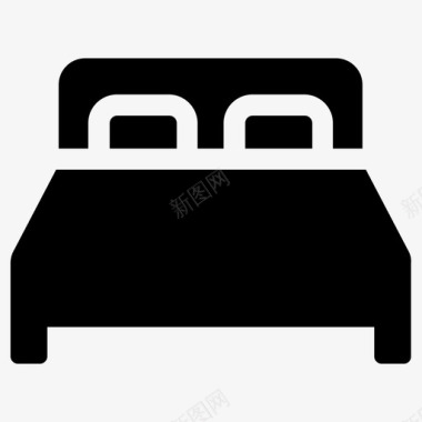 床被褥双人床图标
