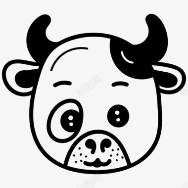 公牛卡通画动物牛图标