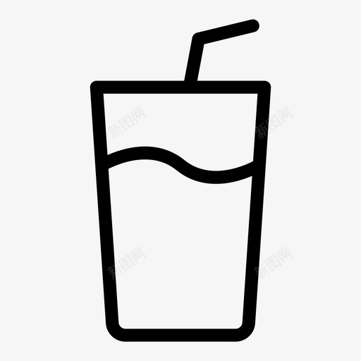 果汁杯饮料吸管svg_新图网 https://ixintu.com 果汁 饮料 吸管 食品 符号