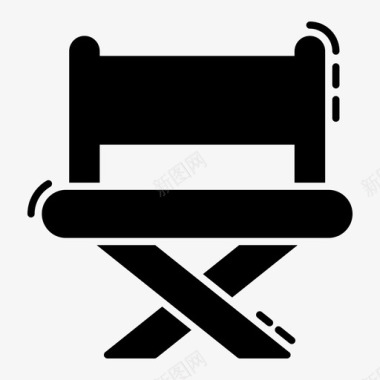 摄影棚坐椅导演椅折叠椅图标