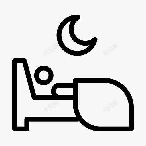 夜眠床月亮休息svg_新图网 https://ixintu.com 夜眠 月亮 休息 每日 旋转 线雕文