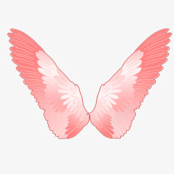 美丽羽毛手绘粉色的翅膀插画高清图片