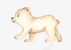 手绘水彩卡通可爱北极熊动物图案PS手账手幅5手绘水素材