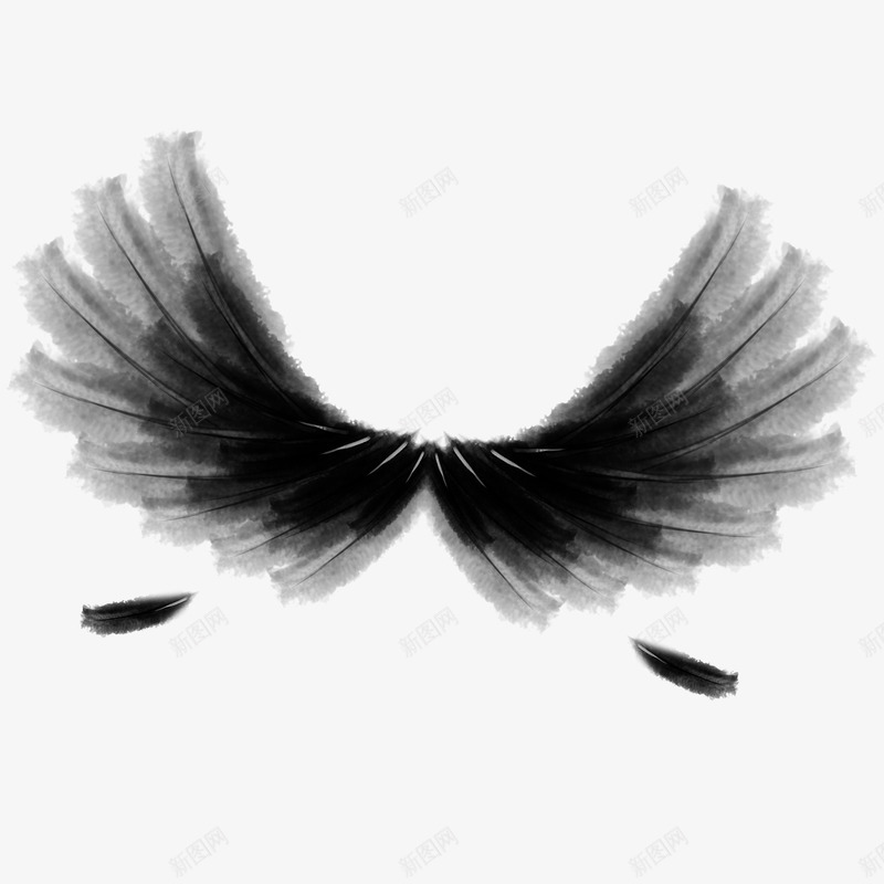 黑色天使翅膀png免抠素材_新图网 https://ixintu.com 天使的翅膀 简约翅膀 飞翔翅膀 黑色