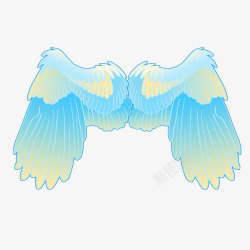 线条展翅彩色羽毛翅膀高清图片