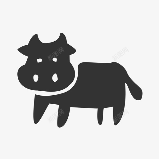 牛生肖svg_新图网 https://ixintu.com 生肖 填充 单色