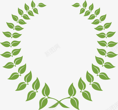 叶子树叶徽章免扣透明两秒视觉绿色植物叶子草两秒视觉图标