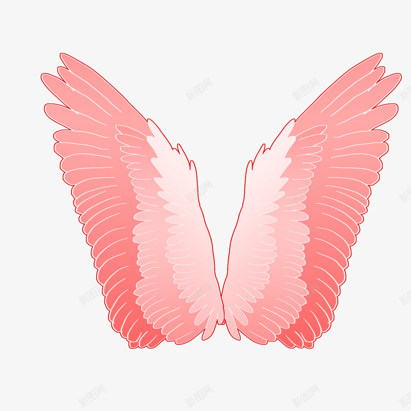 手绘彩色漂亮翅膀png免抠素材_新图网 https://ixintu.com 彩色 粉色 浅红 美观 天使翅膀 大翅膀 手绘 逼真