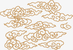 中式传统免扣祥云中国风古典云吉祥图案工笔画创意AI素材