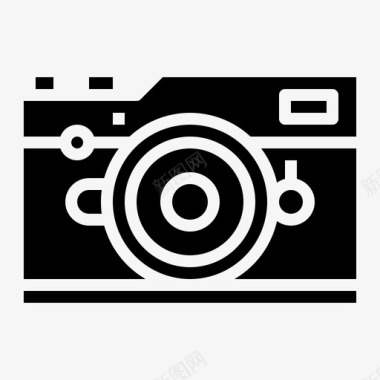 照相机男人旅行包装填充图标