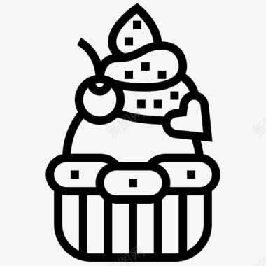 纸杯蛋糕面包房装饰图标