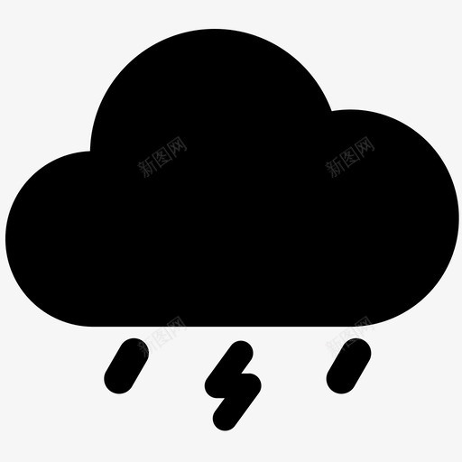 天气图标雷阵雨svg_新图网 https://ixintu.com 天气 天气图 图标 雷阵雨