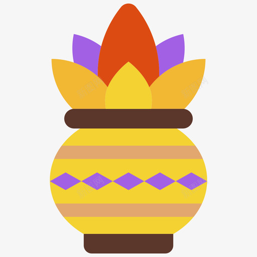 KumbhKalash排灯节29号平坦svg_新图网 https://ixintu.com 灯节 平坦