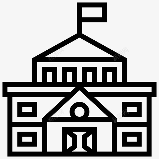 学校建筑校园svg_新图网 https://ixintu.com 学校 建筑 校园 教育 场所