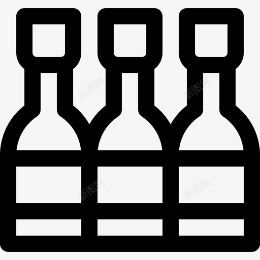 瓶子餐具2线性svg_新图网 https://ixintu.com 瓶子 餐具 线性