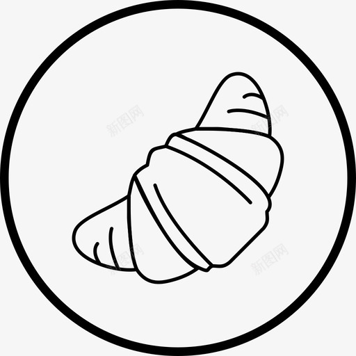 牛角包烘焙快餐svg_新图网 https://ixintu.com 牛角 包烘焙 烘焙 快餐 零食 线路 图标