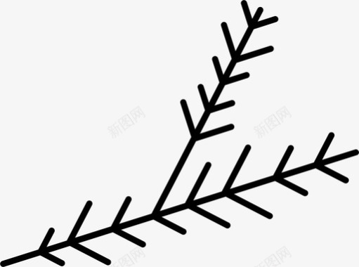 植物树枝雪花图标