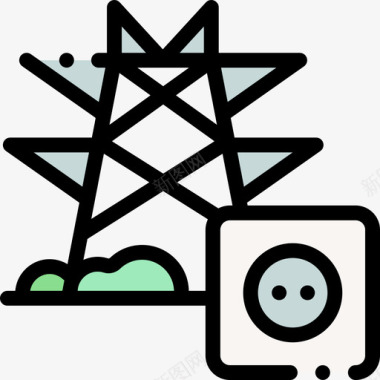 电生态221线性颜色图标