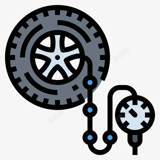轮胎汽车维修64线性颜色svg_新图网 https://ixintu.com 轮胎 汽车维修 线性 颜色