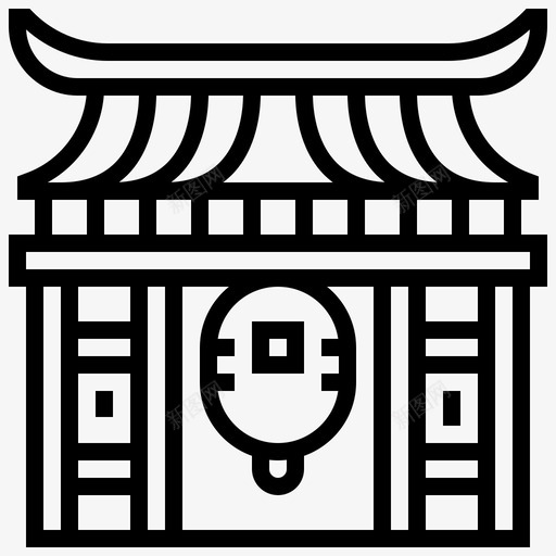 kaminarimon景点大门svg_新图网 https://ixintu.com 景点 大门 日本 神社 标线