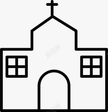 教堂基督教堂宗教图标