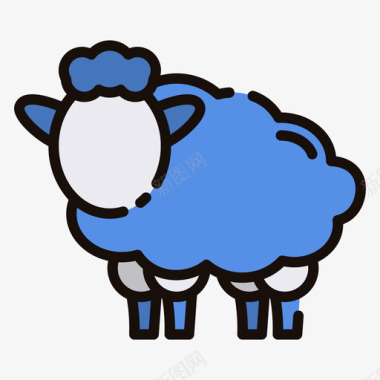 绵羊39村线性颜色图标