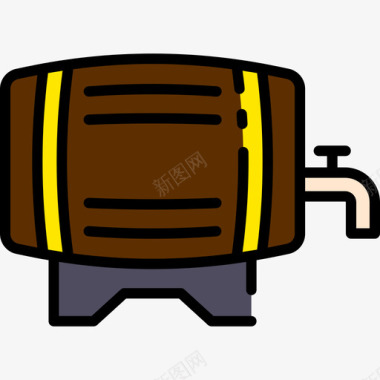桶啤酒节54线性颜色图标