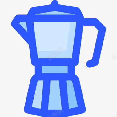 咖啡壶餐具蓝色图标