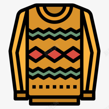 毛衣冬季126线性颜色图标