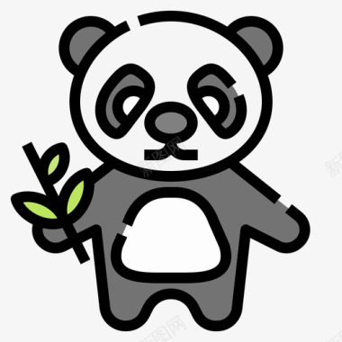 熊猫中国78线性颜色图标