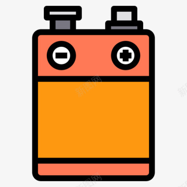 电池电子元件3线性颜色图标