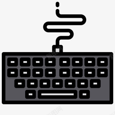 键盘媒体技术1线颜色图标