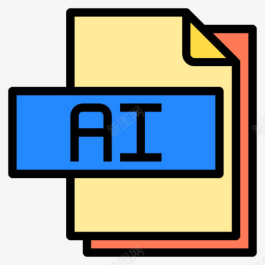 Ai文件文件格式4线性颜色图标