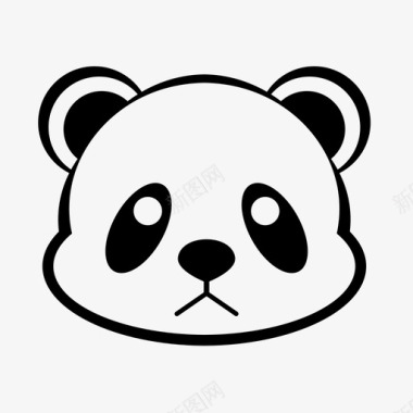 失望的熊猫表情脸头图标