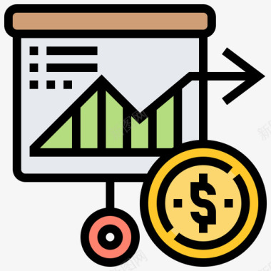股票市场统计分析4线性颜色图标