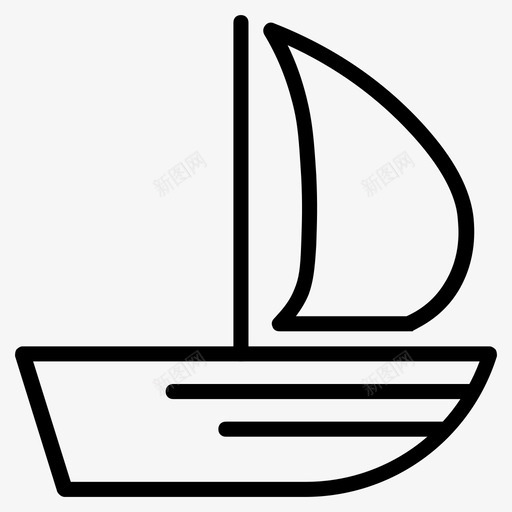 帆船轮船小船svg_新图网 https://ixintu.com 帆船 轮船 小船 运动 航线