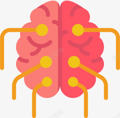 大脑神经学扁平图标