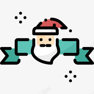 圣诞装饰品圣诞老人1线性颜色图标