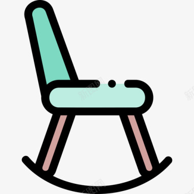 椅子家装66线性颜色图标