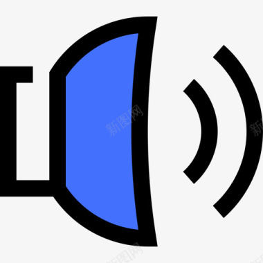 扬声器电子零件蓝色图标