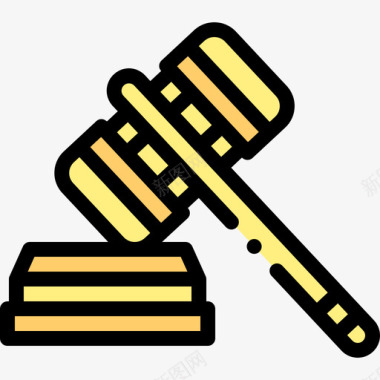 法官法律和司法45线性颜色图标