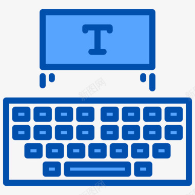打字机搜索引擎优化在线营销12蓝色图标