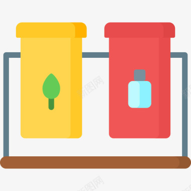 环保232垃圾桶扁平图标