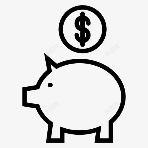 小猪银行硬币金融svg_新图网 https://ixintu.com 小猪 银行 金融 硬币 货币 储蓄 储蓄金 线图 图标