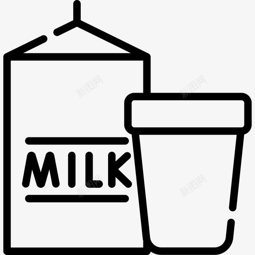 牛奶早晨常规35线性svg_新图网 https://ixintu.com 牛奶 早晨 常规 线性
